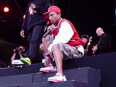 Pharrell Williams enjoys the crowd
